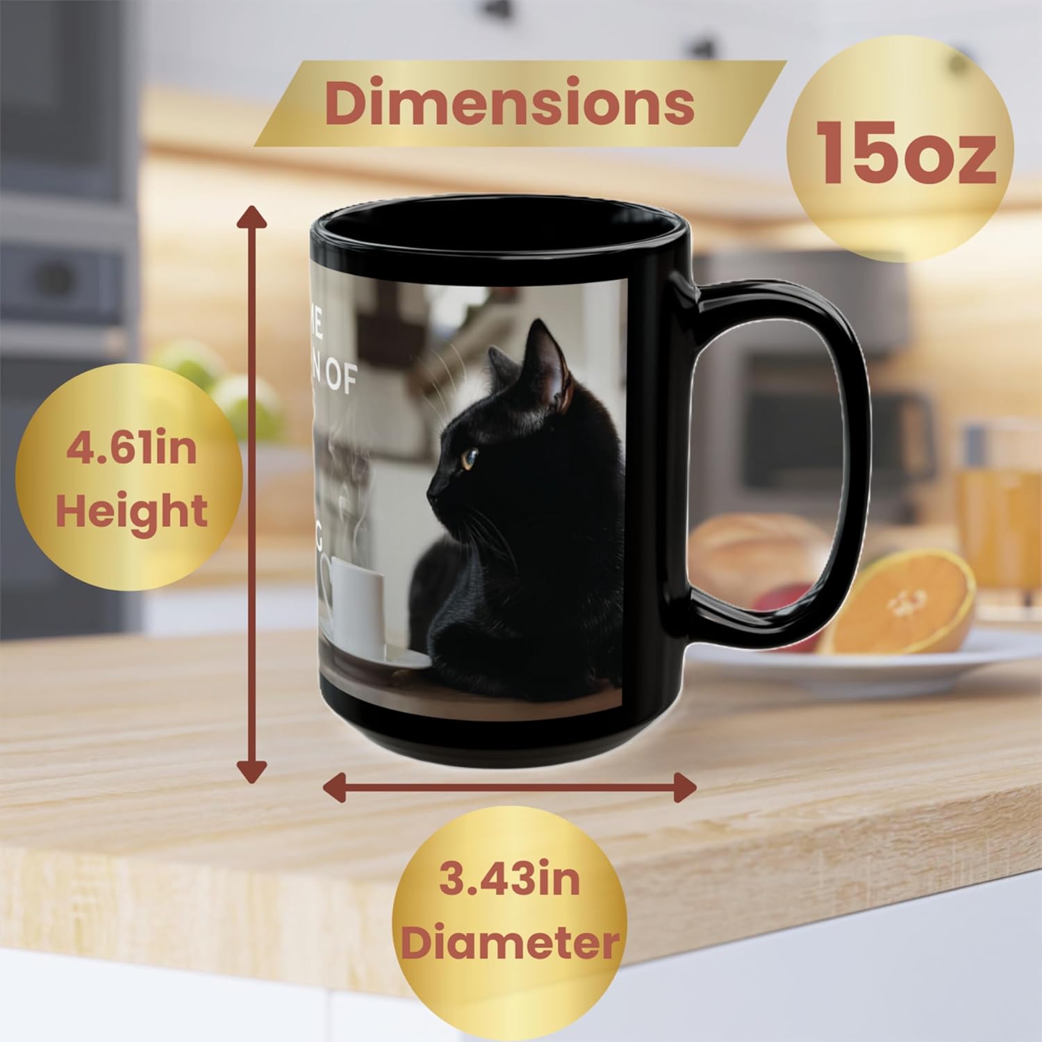 Beautiful Black Cat Lover's Mug-My Morning Coffee-Sizes 11oz and 15oz