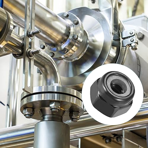 Vista 8 de METALLIXITY 50 piezas de cierres hexagonales (M3 x 0.020 in), acero al carbono, zincado, nailon insertado, tuercas autobloqueadas, para automóvil