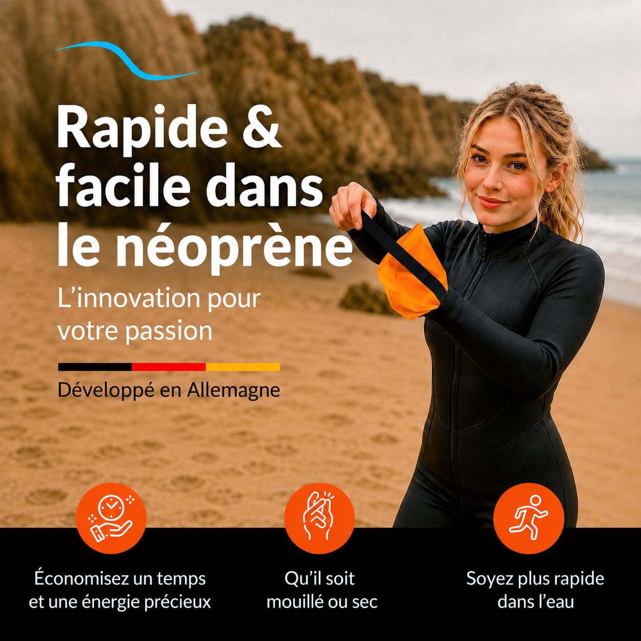 Ayuda para Ponerse el Traje de Neopreno en Segundos | Calzador para Surf, Triatlón, Buceo, Kitesurf | Mojado y Seco | Hombre, Mujer y Niños