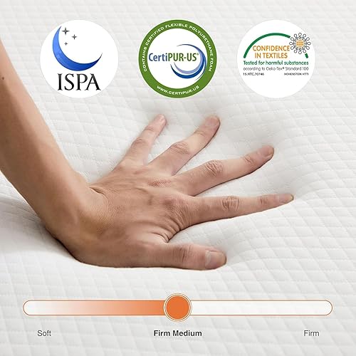 Miniatura 5 de Sweetcrispy Colchón de espuma viscoelástica triple  Almohadilla de cama portátil de 4 pulgadas, tapete plegable y lavable con certificado