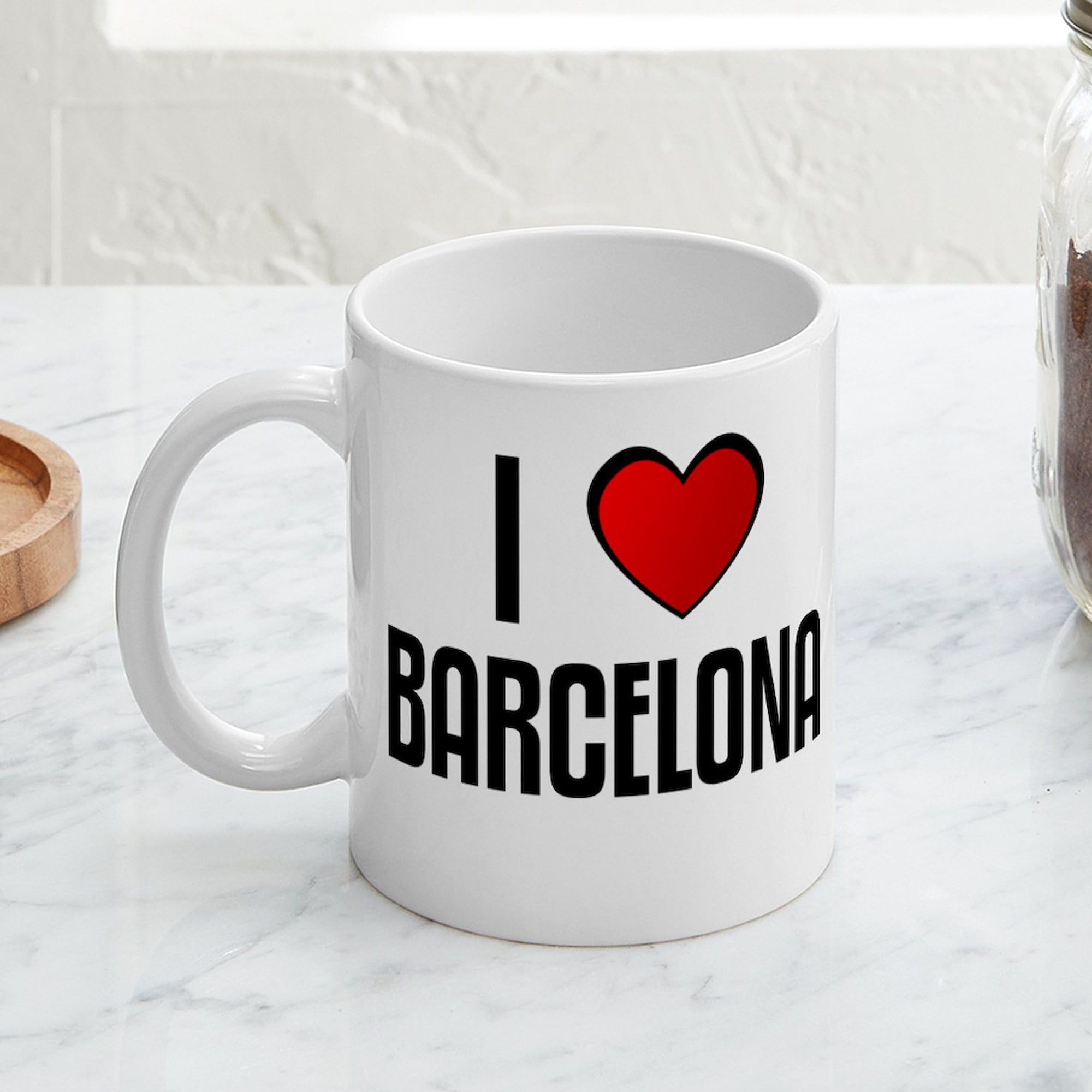 Amazon.com | CafePress I LOVE BARCELONA Mug 11 oz (325 ml) Ceramic Coffee  Mug: Coffee Cups & Mugs