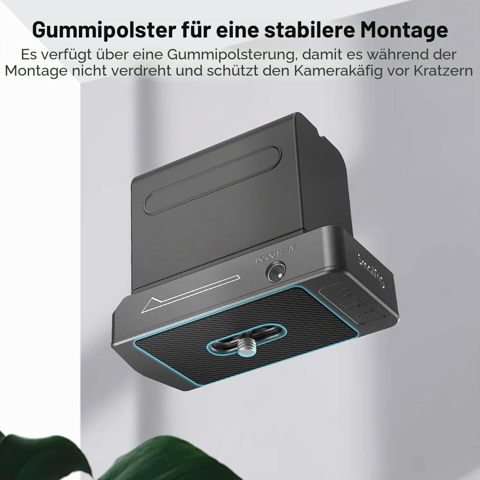 SMALLRIG NP-F Akku Adapterplatte Lite für Sony A7 A9 / BMPCC 4K 6K / GH5 / Z6 Z7, mit 12V DC / 7,4V DC Ausgang - 3018