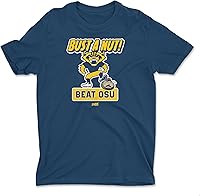 Vista 1 de Bust a Nut! Beat Ohio State (Blue/Maize) T-Shirt for Michigan College Fans (SM-5XL)