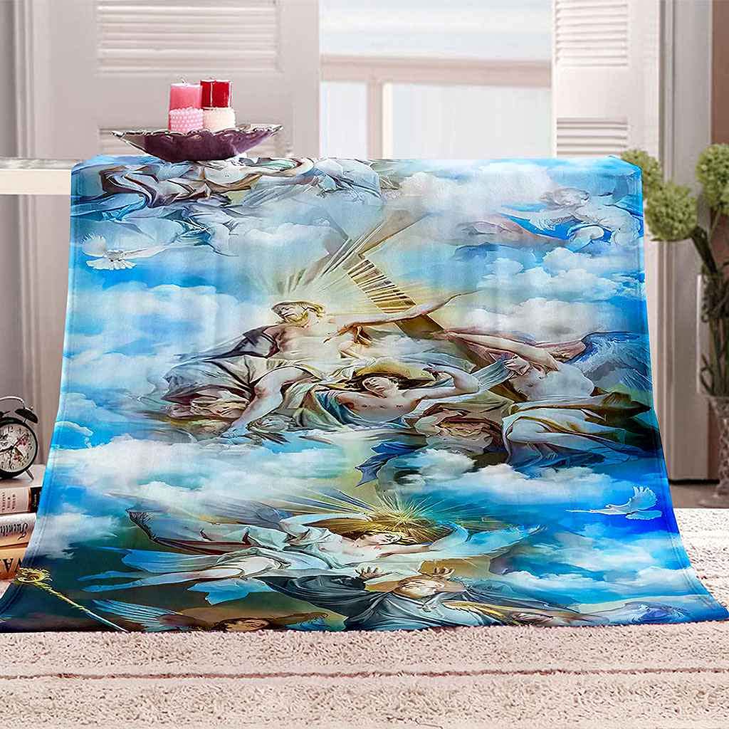 Couverture polaire en flanelle microfibre 150x200cm motifs statues