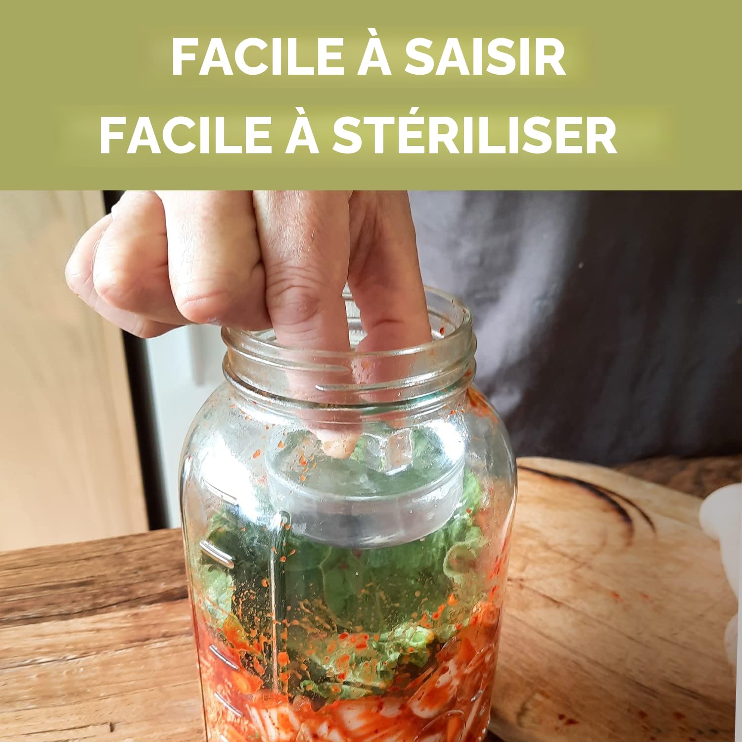 Masontops Kit complet de fermentation Mason Jar – Facile à petite ouverture/pot ordinaire pour fermentation de légumes – Accessoires de bricolage essentiels