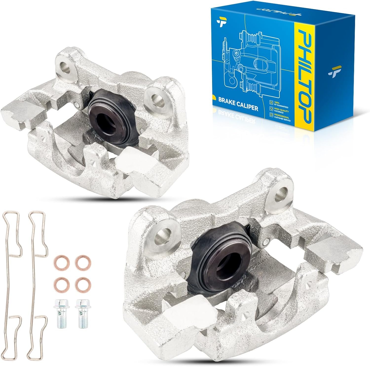 PHILTOP 18B4819+18B4818 Rear Disc Brake Caliper Assembly Replacement For Jeep Grand Cherokee 1999-2004, Pair Set of 2 Rear Driver and Passenger Side