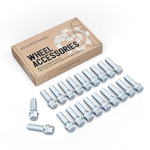 Miniatura 8 de 20 pernos de lengüeta negros de longitud OEM de 14 x 1.5 (1.063 in de longitud, asiento cónico cónico) compatibles con Audi TT A3 A4 S4 A5 S5 A6 S6