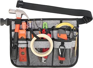 Gürteltasche für Gartenwerkzeug, verstellbar, mit 8 Taschen, zum Aufhängen, Werkzeuggürtel (grau)
