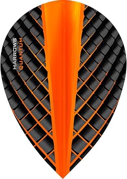 Harrows Quantum Dart Flights - 100 Micron - Pear - 3D Effect - 1 Set 3 Orange
