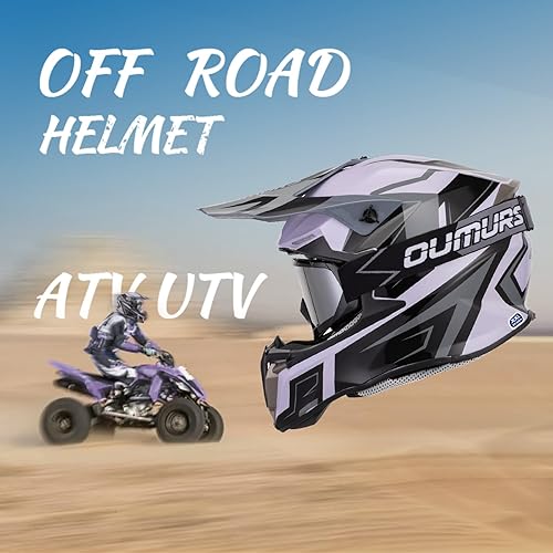 Miniatura 9 de Casco de motocross para adultos con gafas, guantes y máscara ajustable, visera solar, casco para adultos, todoterreno, motocross, descenso,