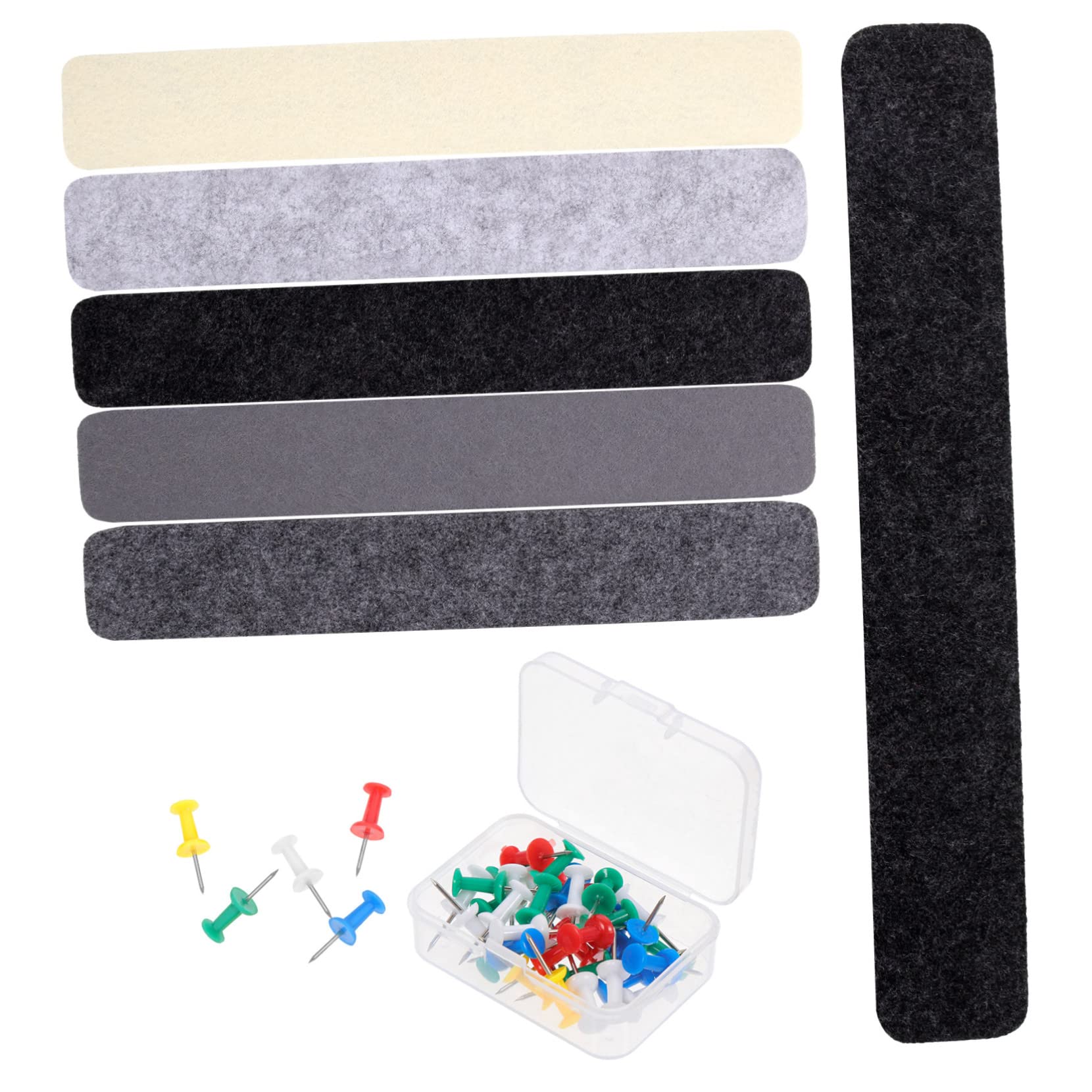 SEWACC 1set Felt Bulletin Board Strips Self-Adhesive Memo Board for Classroom Home Gradient Design Pushpins Multi-Functional Wall Decor