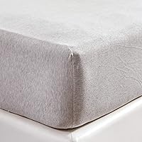 Vista 34 de PURE ERA Sábana bajera ajustable de algodón de punto de jersey (sin sábana encimera ni fundas de almohada), bolsillo extra profundo de hasta 15 a 20