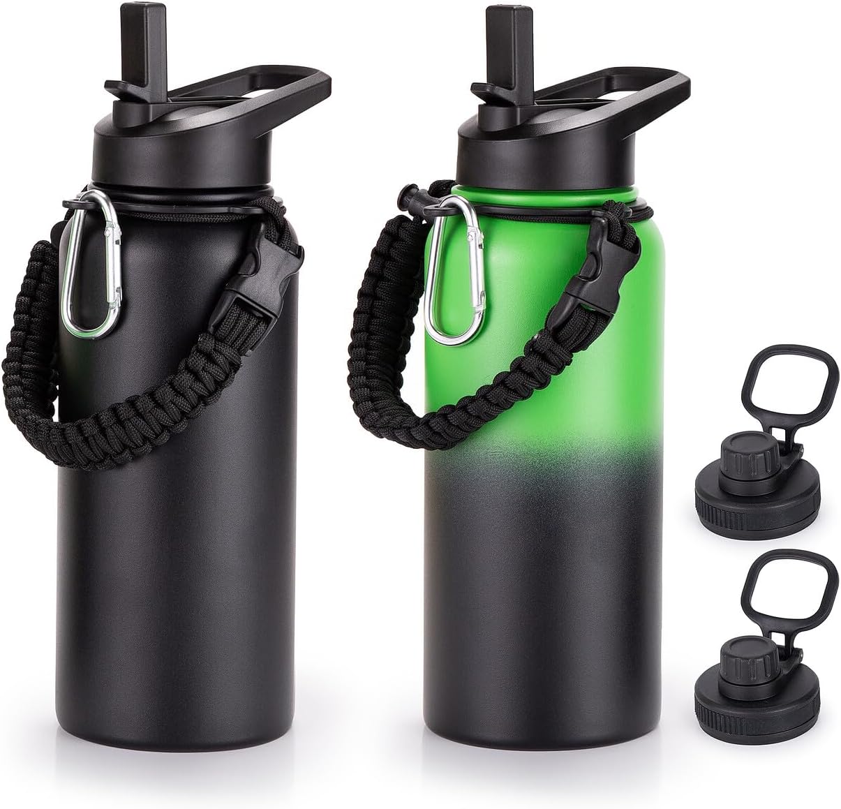 32oz Water Bottles Bulk with Straw & Spout Lid & Paracord
