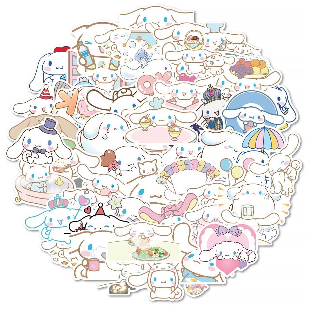Set of 50 Sanrio Stickers, Waterproof, Sticker Set, Goods, Anime, Collection, Cute, Photo Stickers, Favorite Suitcase, Gift, Birthday Present, Cute Goods : Computers