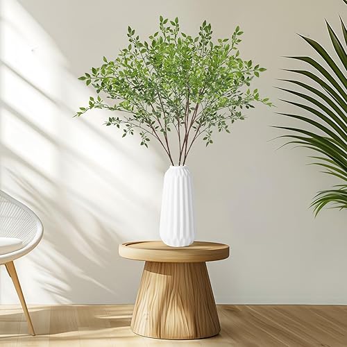 Miniatura 5 de ACJRYO 4 tallos de vegetación artificiales, ramas Nandina de 43.3 pulgadas, tallos altos para plantas de imitación para jarrón, tallos de decoración