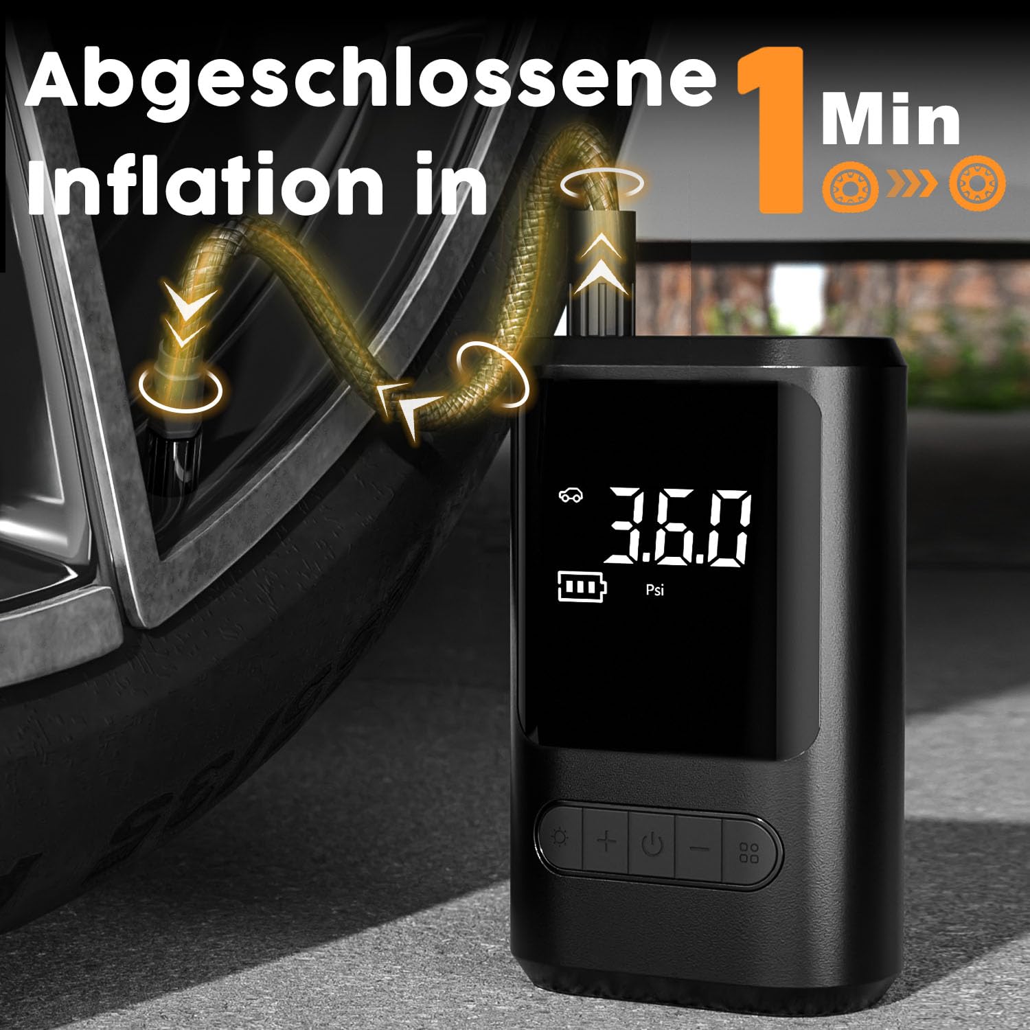 Mini Pompa Elettrica ATOVANKA 150 PSI – Pompa Ad Aria Portatile Ricaricabile Con Display LED, Per Bici, Auto, Moto E Palloni
