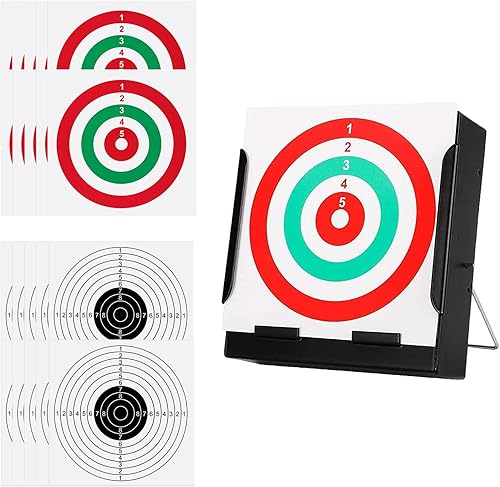 Blanco de tiro para pistola de balines con caja de captura y 20 piezas de papel de tiro, atrapador de tiro para airsoft y pistola de perdigones, con