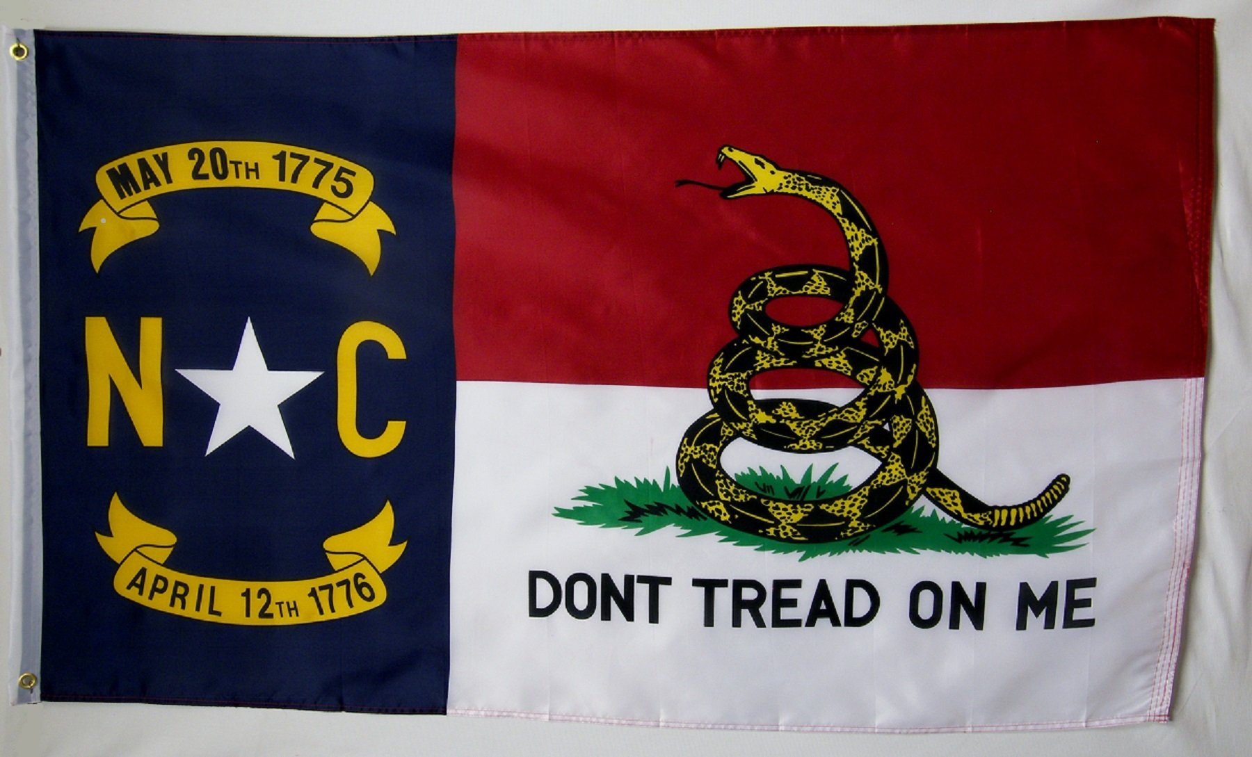 Don't Tread On Me North Carolina Gadsden 3' X 5' Gun Rights Liberty and Freedom Banner