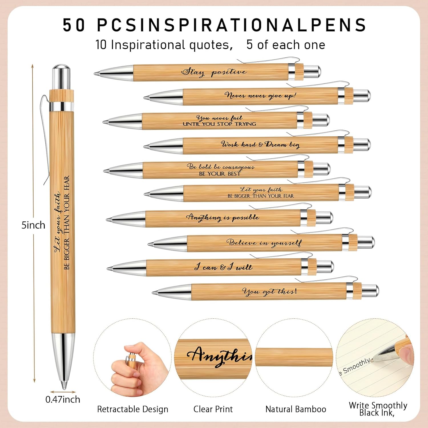 Tenceur Employee Appreciation Gifts Bulk - Inspirational Notebook with Sticky Note Motivational Pen Thank You Valentines Day Gift for Coworkers, Office Staff, Team, Nurse, Teacher(50 Sets) - Image 3