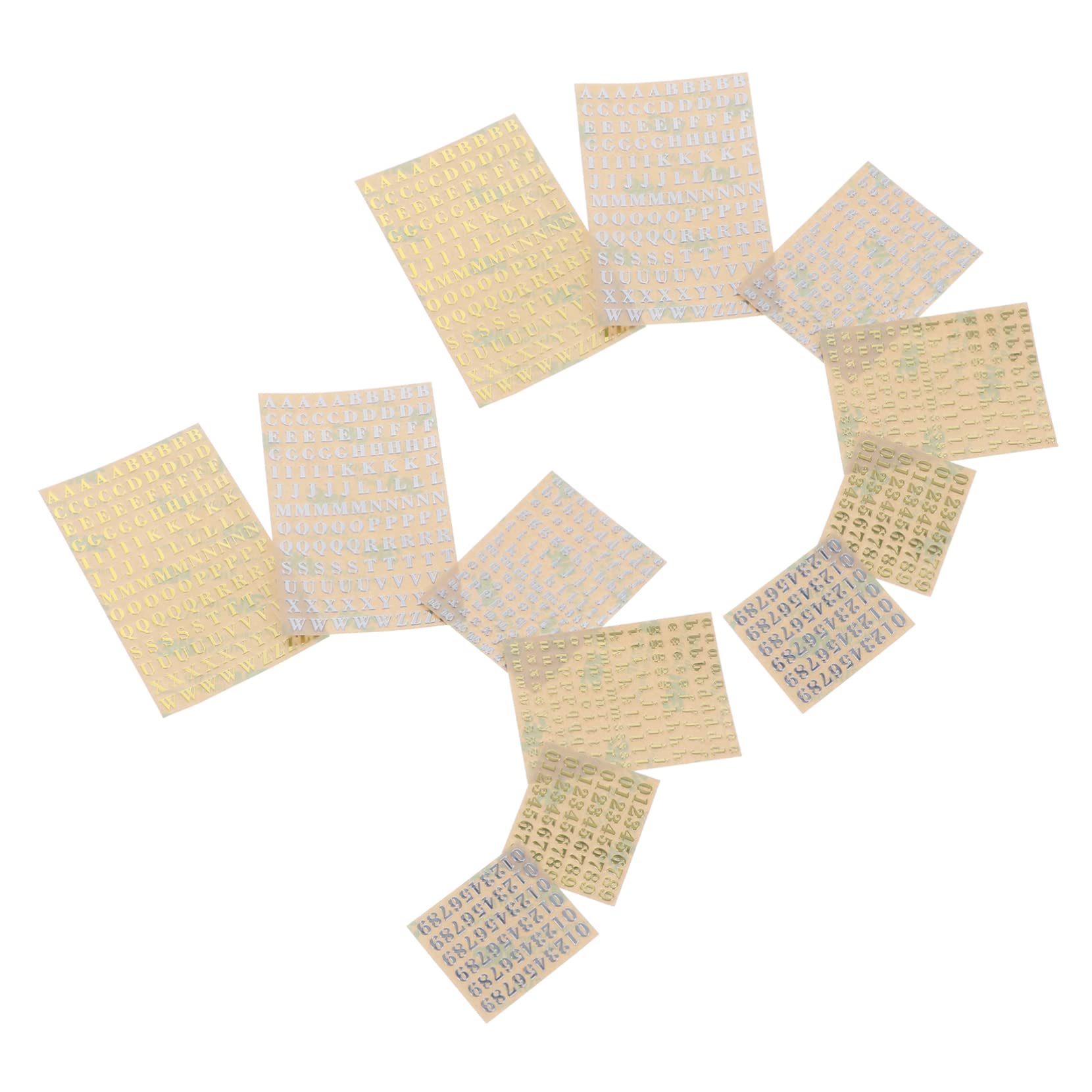 SHINEOFI 60hojas Pegatinas De Letras y Autoadhesivas De Brillo Metálico Para Decoración De Tazas Móviles y Álbumes