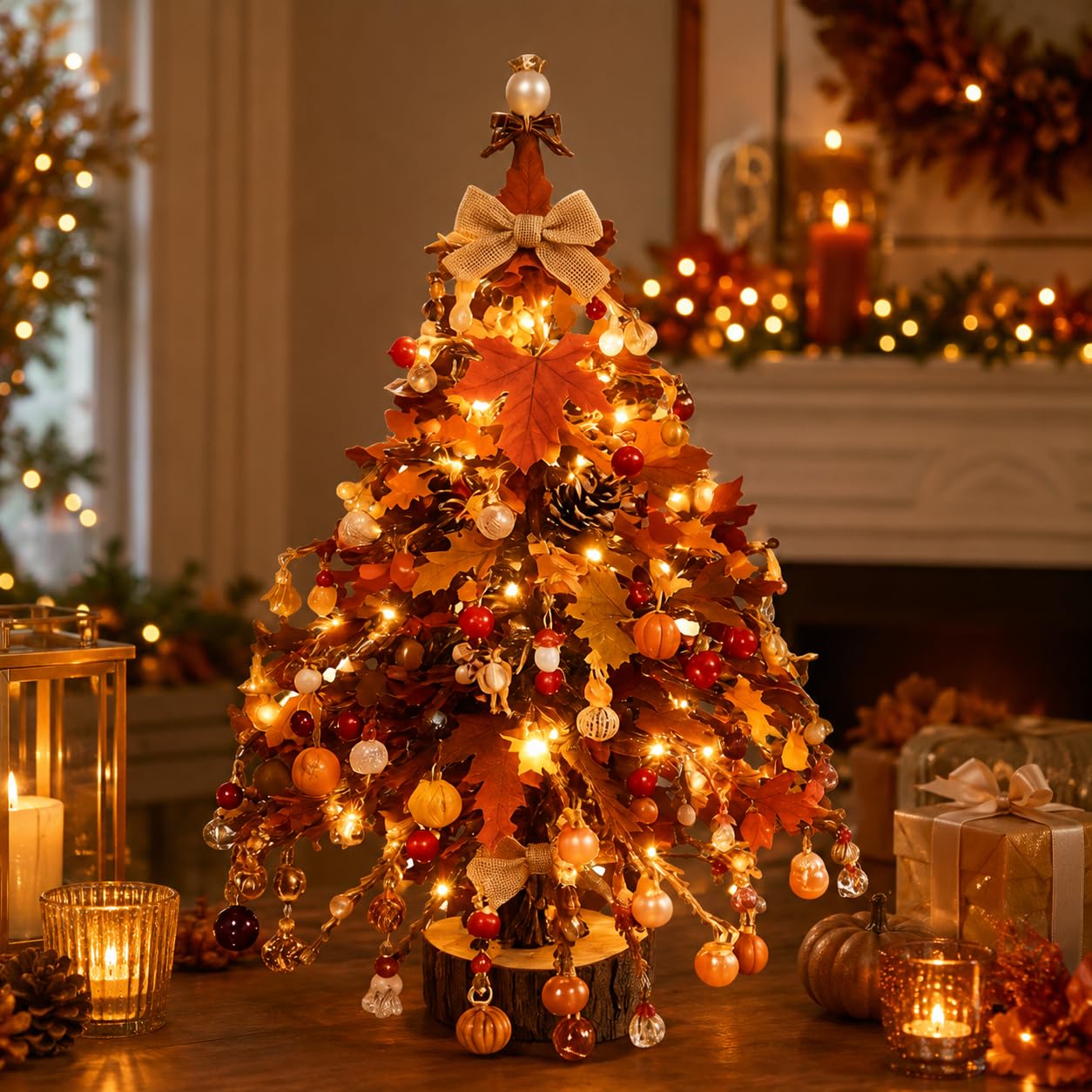 DIY Beaded Christmas Tree Kit, Beading Kits with Colorful Beads & Ornaments, DIY Crystal Bead Christmas Tree Making Kit, Handmade Holiday Craft Ornament Kits, Xmas Craft for Craft Lovers
