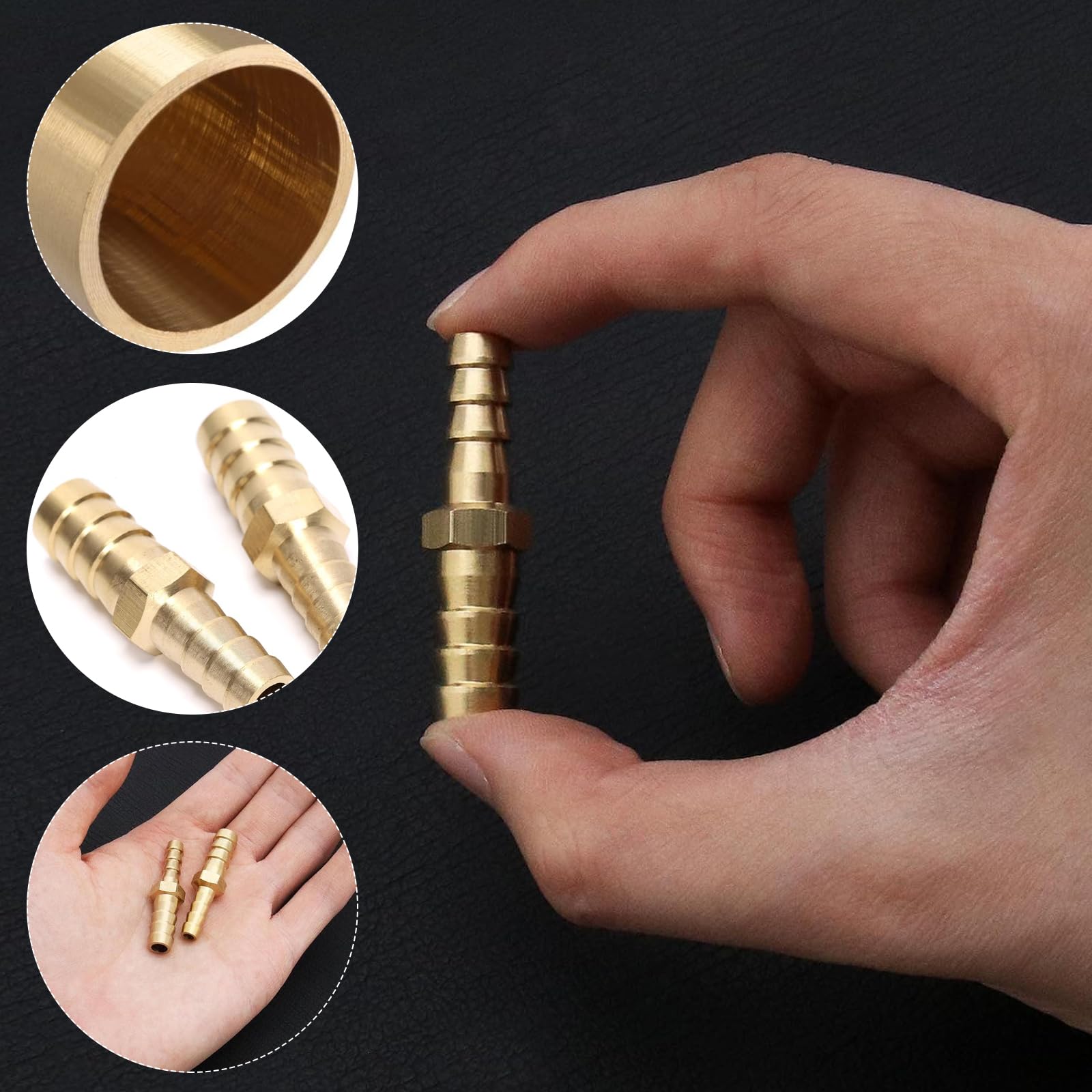 Adattatore Tubo Ottone 12mm A 8mm - Set 2 Pezzi Per Aria, Acqua, Olio - Foto 4