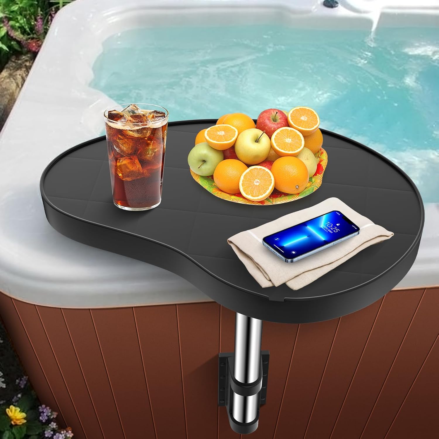 Hot Tub Tray,Hot Tub Drink Holder 360° Rotation,Non-Slip Heavy Duty Hot Tub Table Tray,Design Spa Tray Cup Holder for Hot Tub