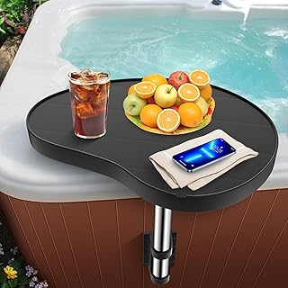 Hot Tub Tray,Hot Tub Drink Holder 360° Rotation,Non-Slip Heavy Duty Hot Tub Table Tray,Design Spa Tray Cup Holder for Hot Tub