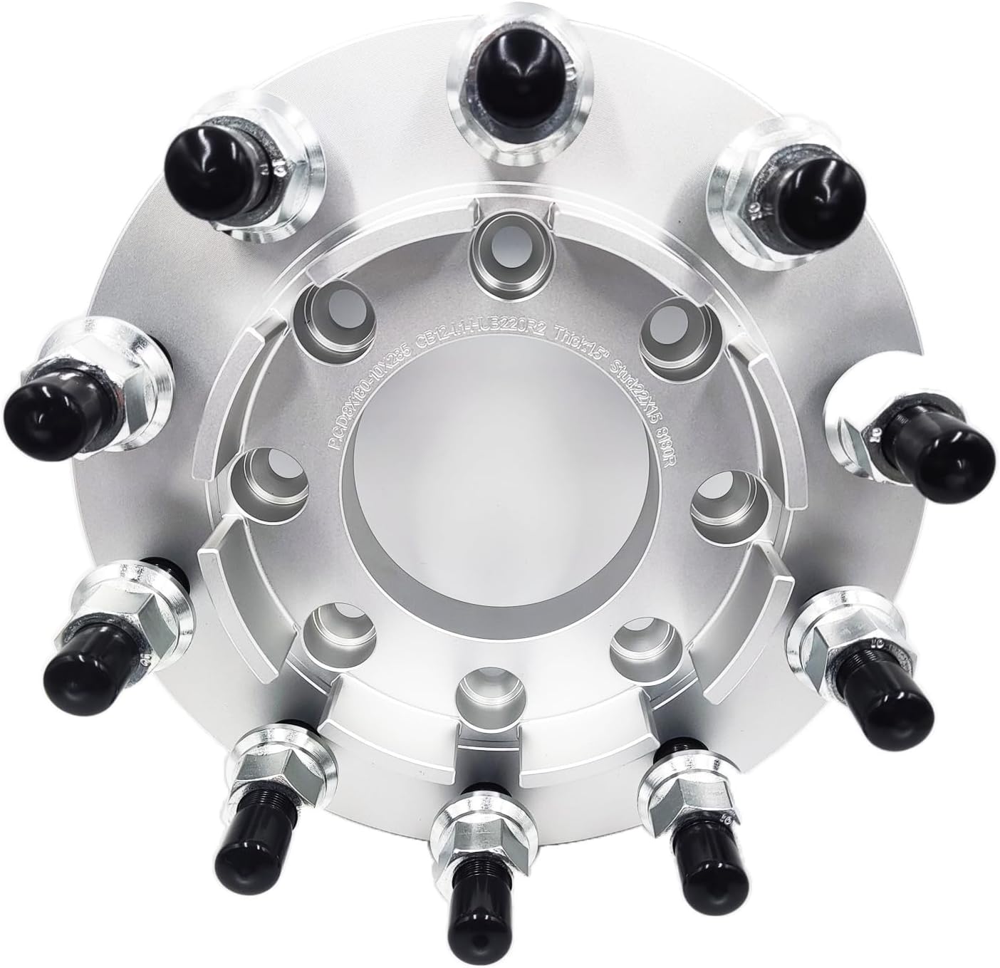 4pcs Front Rear Aluminum Wheel Spacer Adapter 8 to 10 Lug Semi Truck Hub Centric Wheel Adapters Fit For Ford F-350 2005-2023 Dually Bolt Pattern 8x200mm to 10x285.75mm