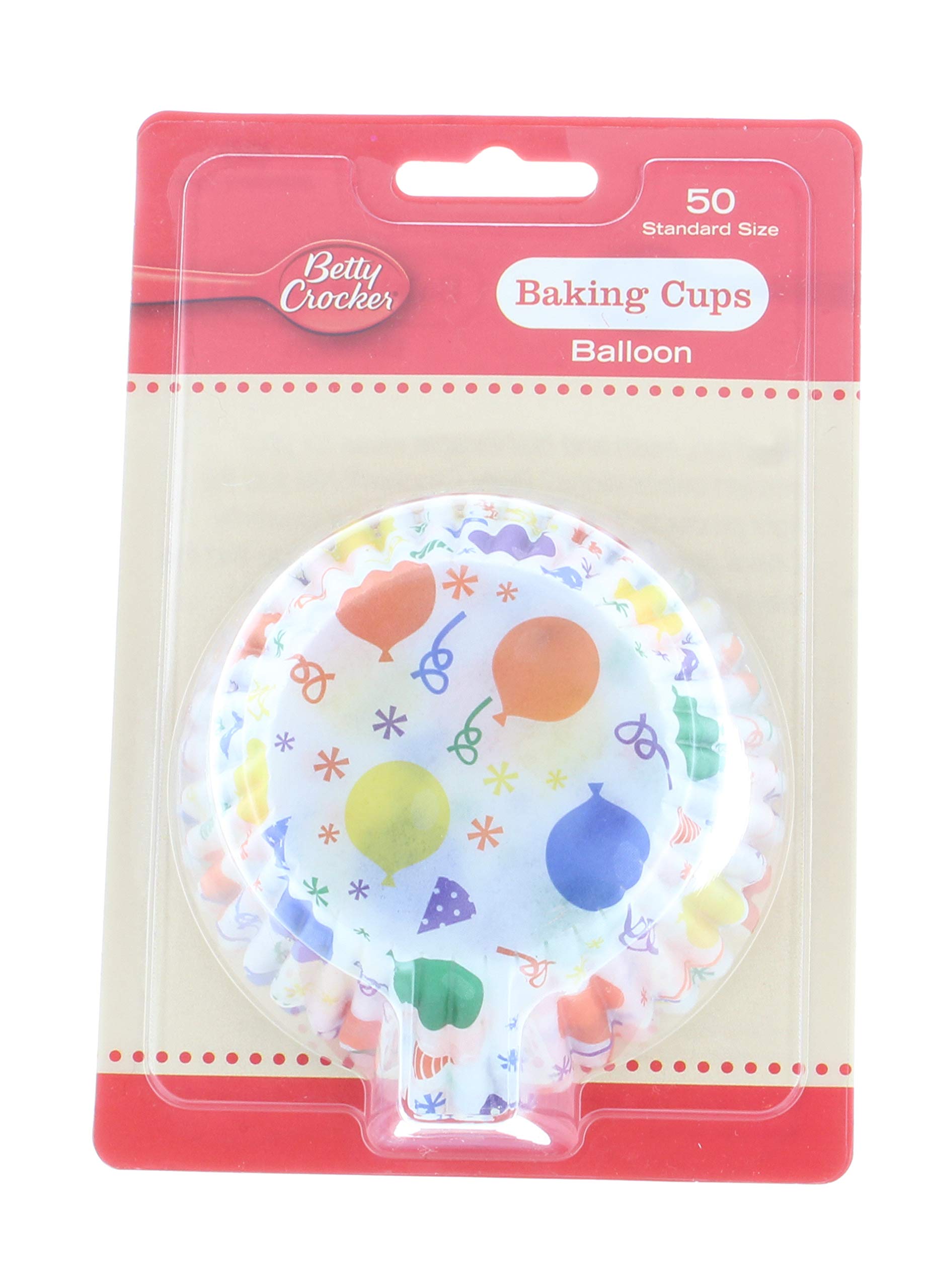 50Ct Betty Crocker Baking Cupcake Liners Party Balloons Design Cupcake Wrappers,
