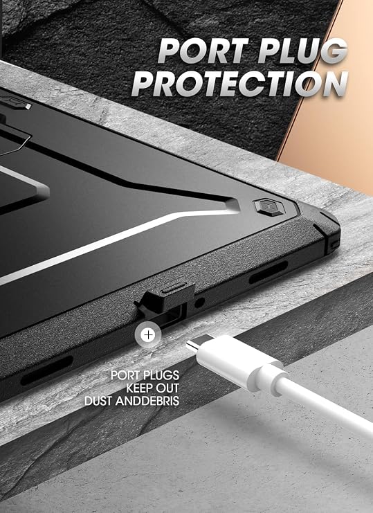 SUPCASE لـ Samsung Galaxy Tab A9 Plus Case with Stand (Unicorn Beetle Pro) ، [حامي الشاشة المدمج] غطاء الكمبيوتر اللوحي الواقي القوي القوي من Kickstand لـ Galaxy Tab A9 Plus 11 Inch ، Black