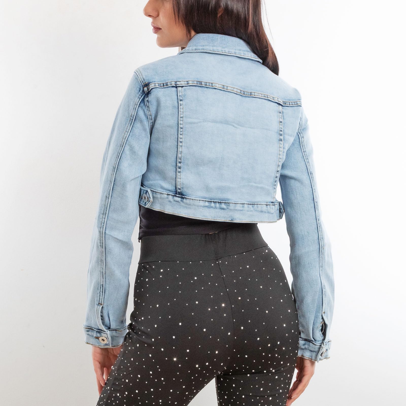 Toocool - Giacca Jeans Donna Denim Giubbino Corto Giubbotto Aderente Slim Fit Nuovo H510