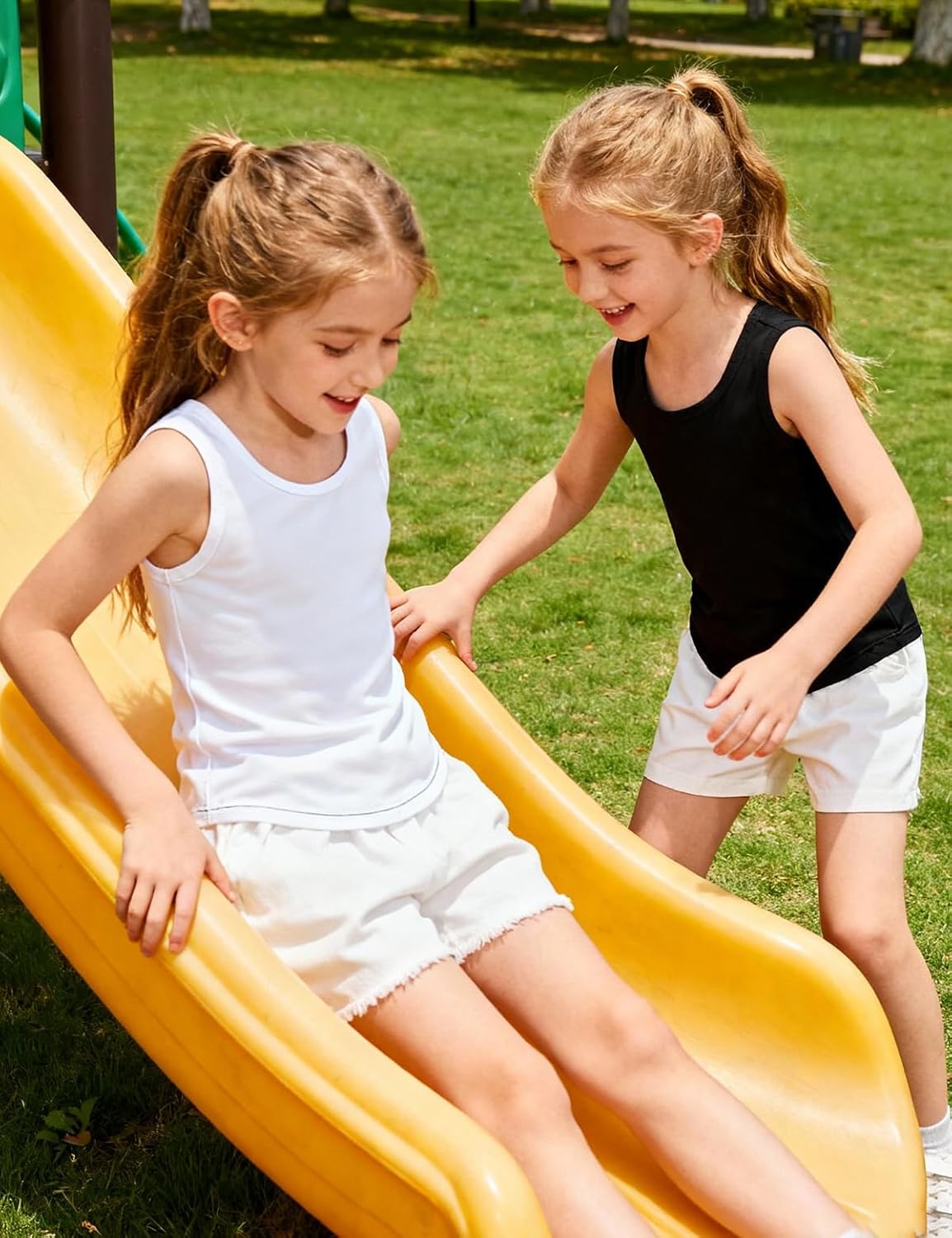 Girls Tank Tops Racerback Crewneck Sleeveless Athletic Quick Dry Shirts Workout Yoga 5-14 Years - Image 2