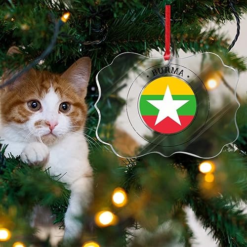 Vista 18 de Guatemala - Adornos acrílicos de Navidad, regalo de recuerdo de ciudad patriótica, adorno para árbol de Navidad, bandera nacional de Guatemala