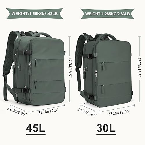 Miniatura 3 de coowoz Mochila de viaje grande para mujeres y hombres, mochila de mano, mochila de senderismo, impermeable, mochila deportiva al aire libre, mochila