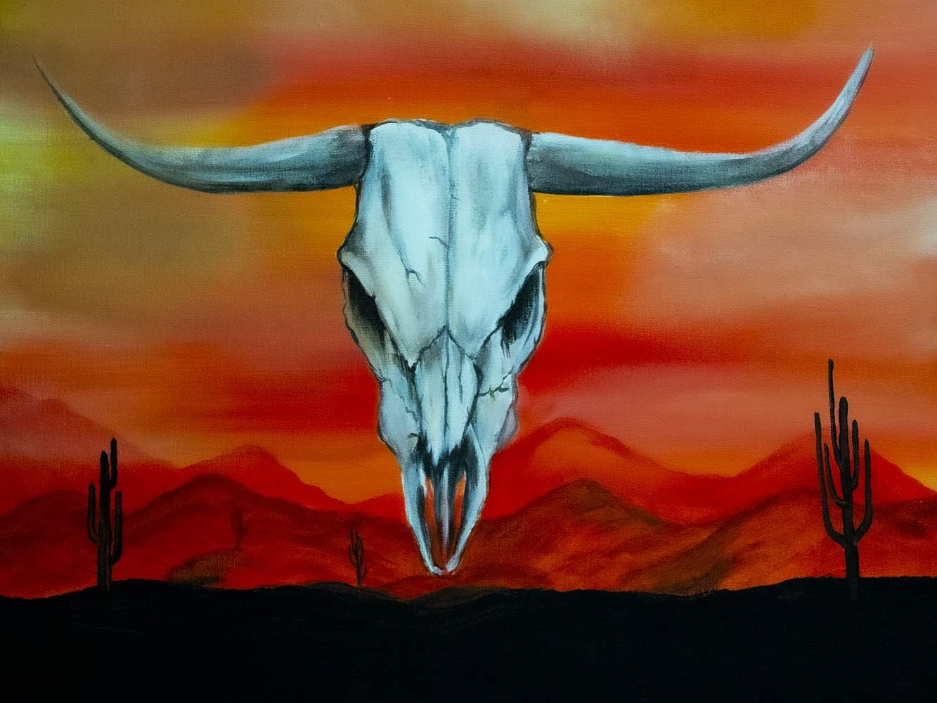 Canvas Steer Skull by Ed Capeau Art Painting Reproduction