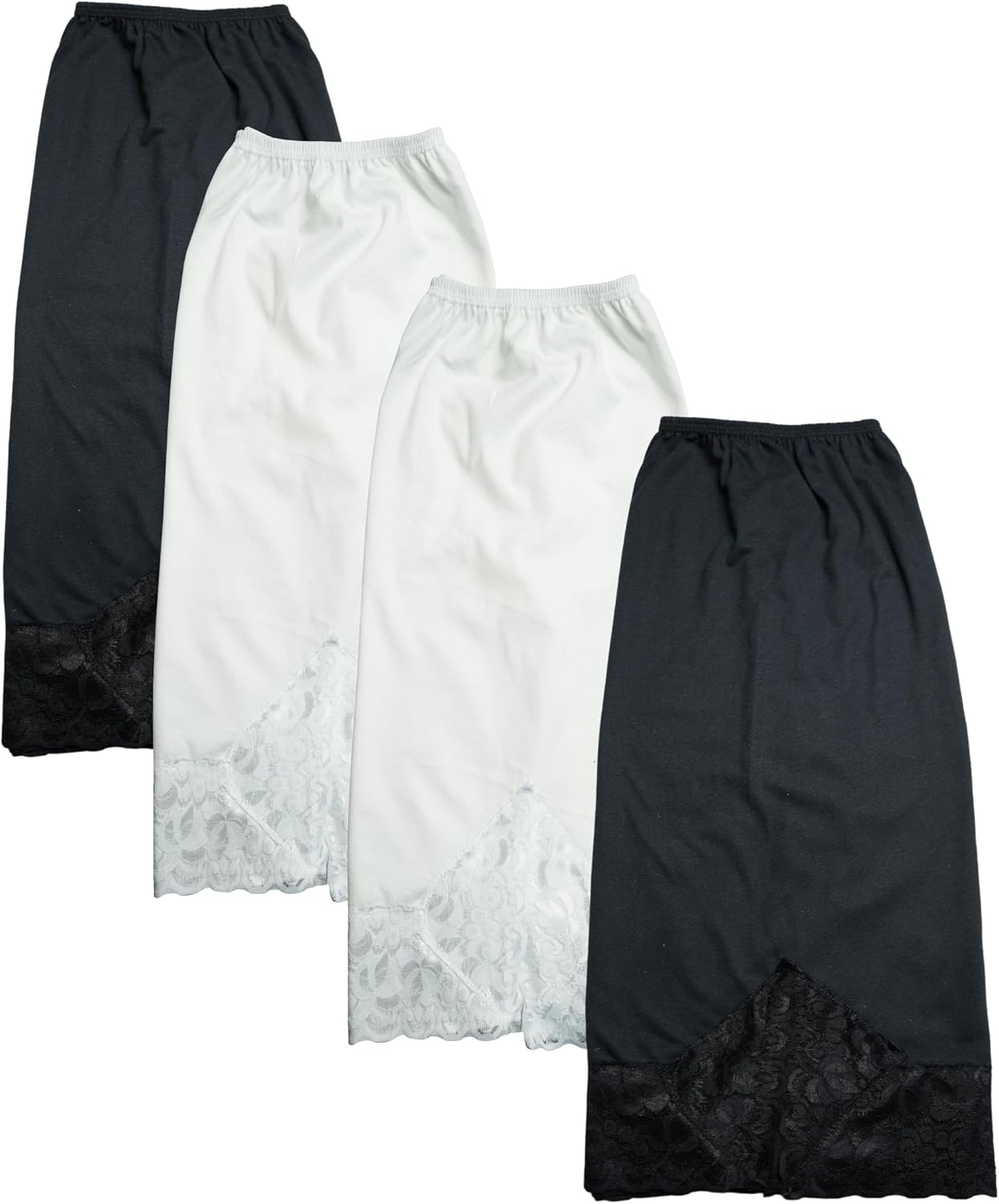 Rosyc Cotton Half Slips with Lace Model002 4 Pieces