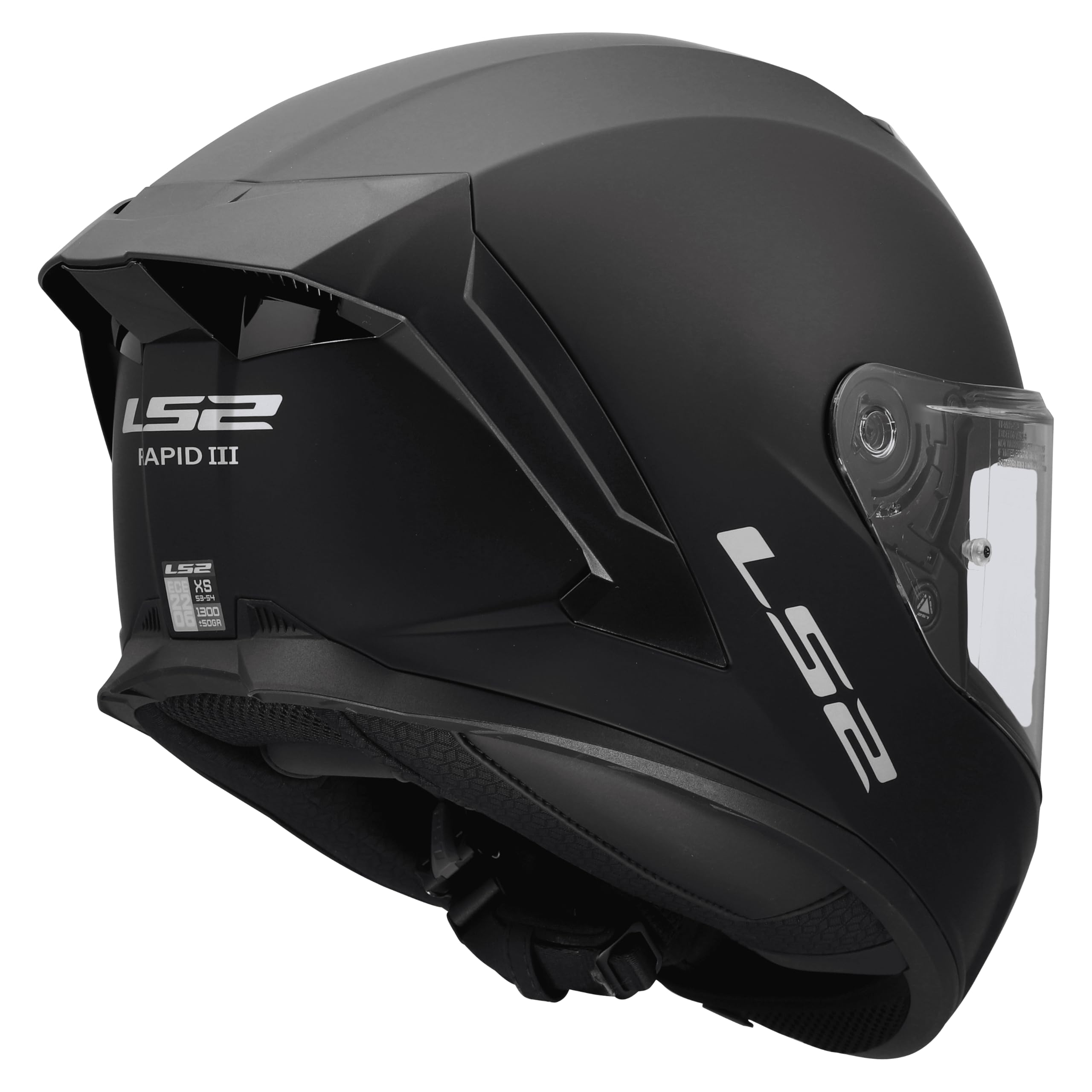 LS2, Casco Moto Integral RAPID III SOLID Matt Black, M