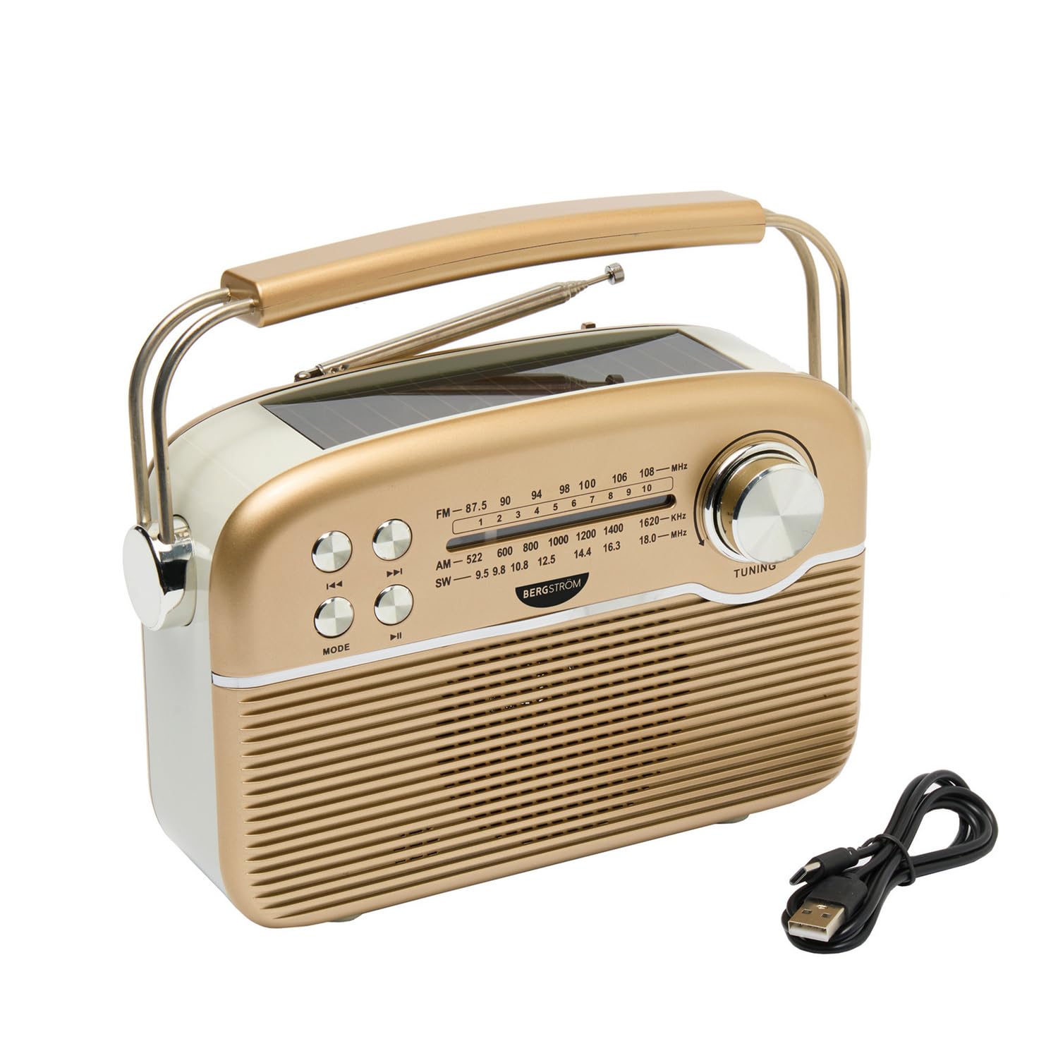 3 PAGEN® tragbares Solar Radio Retro Design – Solar- & Akkubetrieb FM/AM/SW – Bluetooth, USB & Micro-SD – kabellos, kompakt & flexibel - wiederaufladbar