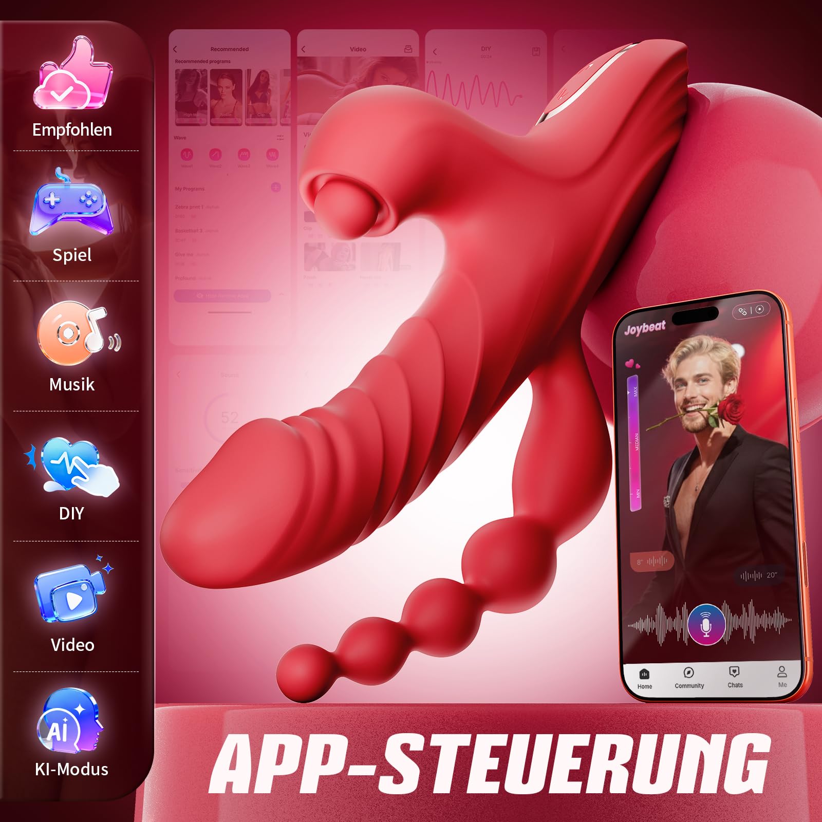 Dildo Vibratorensets für Frauen, 7 Stoß-, 5Klopf- & 10 Vibrations Vibrator