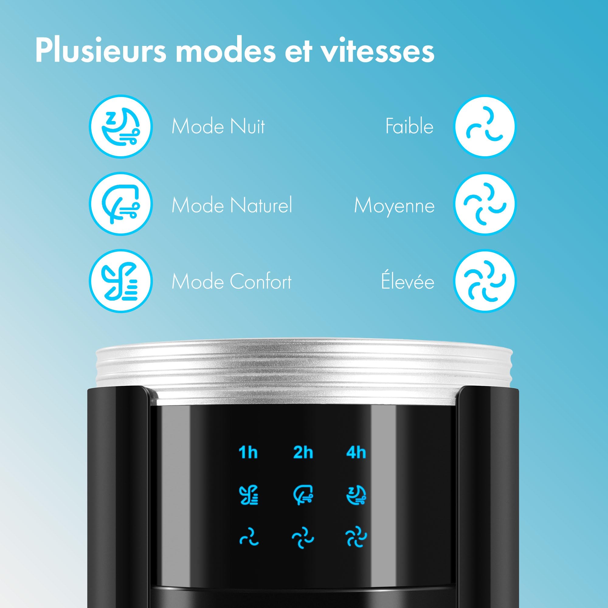 VonHaus Ventilateur tour silencieux avec télécommande 87 cm Noir, Ventilateur Colonne Oscillation à 70 °, Ventilateur avec Mode Nuit, 3 Vitesses de Brise – Pour Chambre, Pièces Familiales