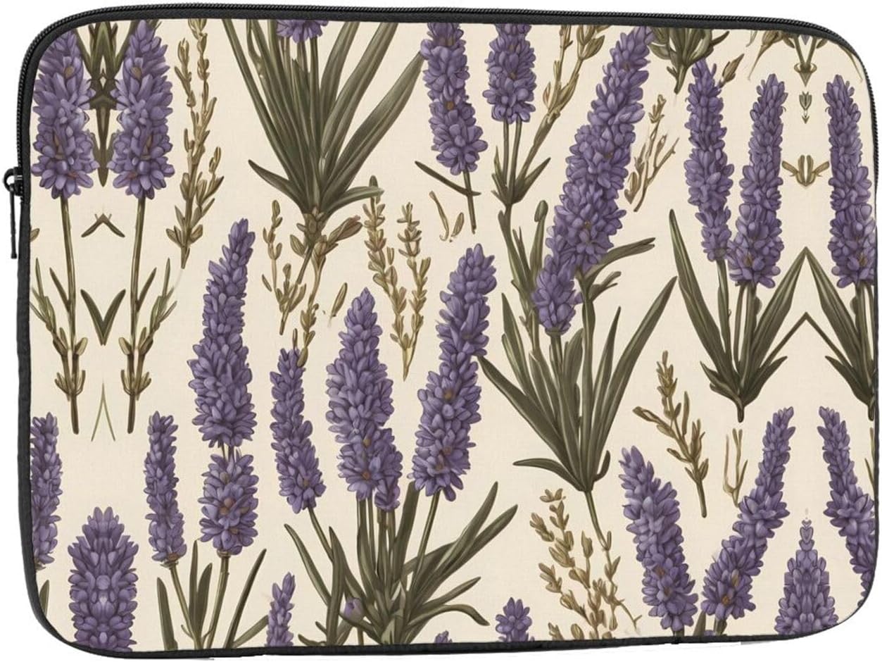 Provencal Lavender Printed 12 inch Laptop Case, Business/Office Commuter Laptop Case