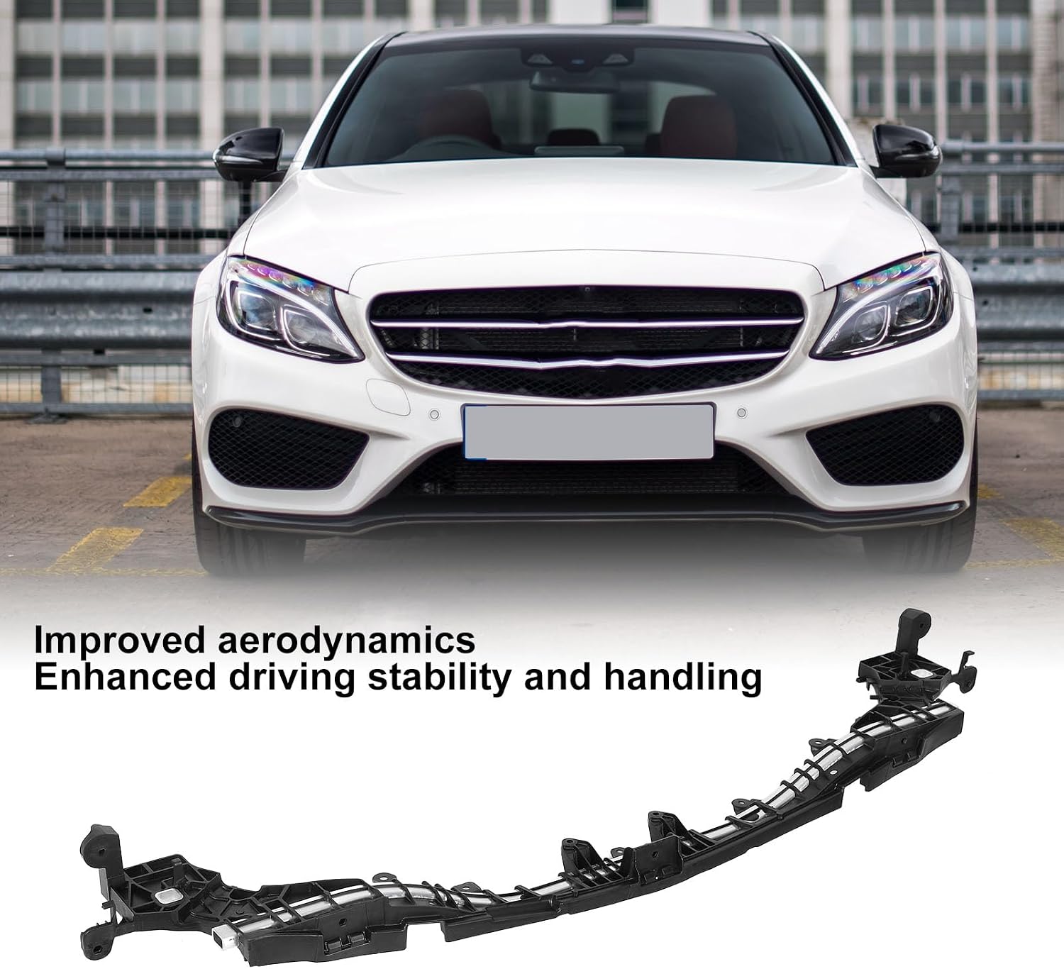 2056204101 Front Bumper Center Bracket Support, ABS Material, C Class W205 2015-2018, Ensure Long Lasting Performance with Better Handling and Stability on Road