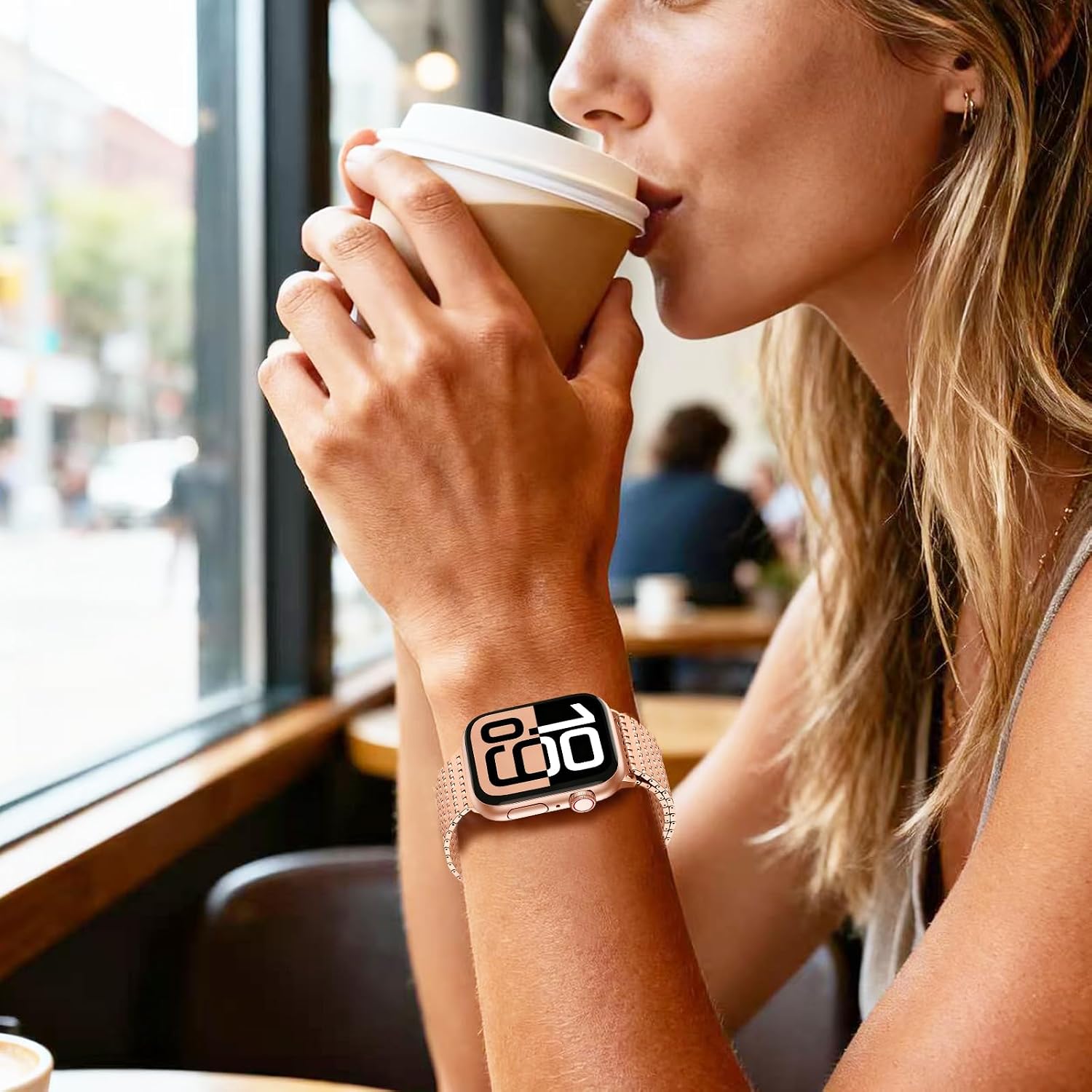 Magnetic Mesh Loop Band Compatible with Apple Watch Band 49mm 46mm 45mm 44mm 42mm 40mm 41mm 38mm Men Women, Stainless Steel Adjustable Metal Strap for iWatch Series 10 9 8 7 6 5 4 3 2 1 Ultra SE