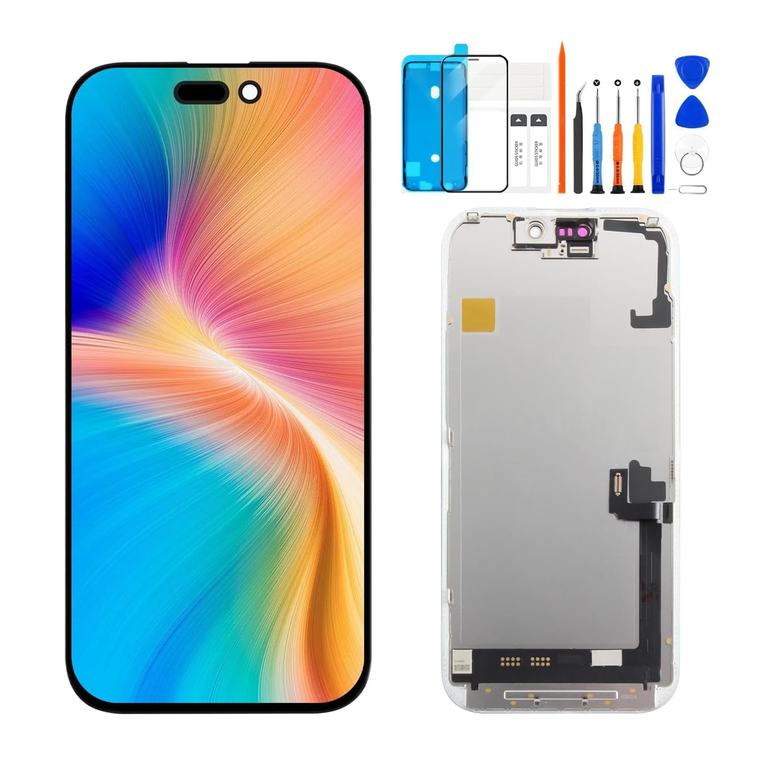 for iPhone 17e Screen Replacement, 3D Touch LCD Display with Repair Tools Kit +Tempered Glass +Waterproof Frame Sticker