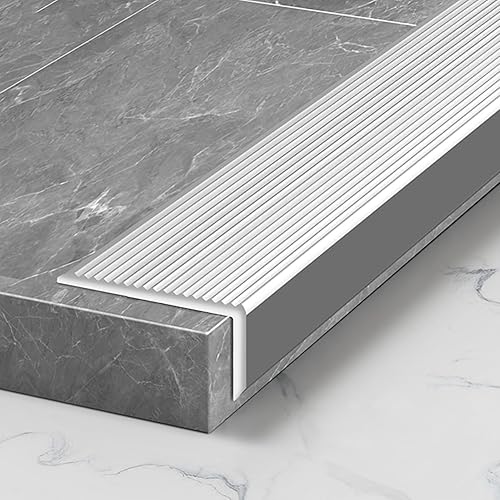 ARCVOX Protector de borde de umbral en forma de L, tiras de transición de pisos resistentes a la suciedad, protector de borde de aluminio