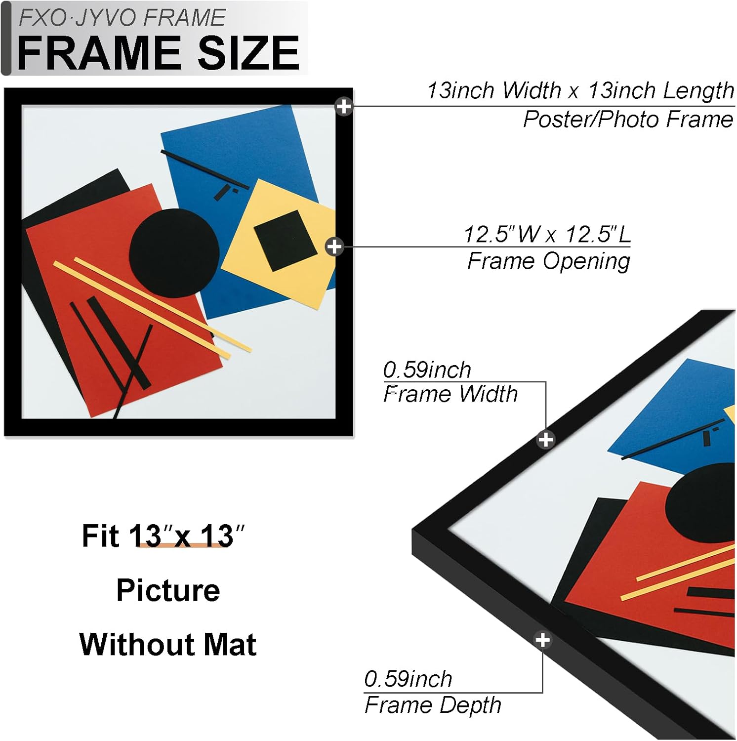 4x6 Picture Frame Collage Set of 6, Display 6 4x6 Picture Collage or 13x13 Photo Only Without Mat, Light Weight and High Transparent Frame for Wall - 6 Pack/Black/6-Openings