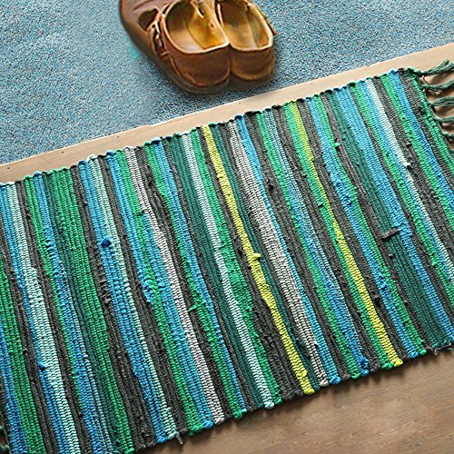 Tapete rag reversible de algodón lavable a máquina miniatura 3