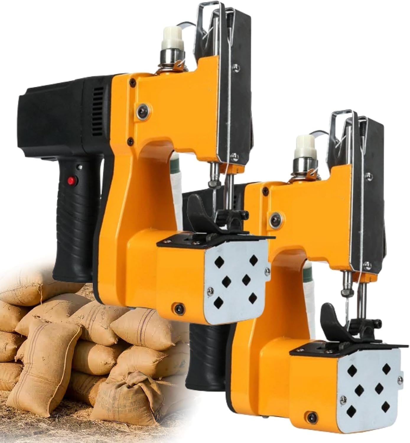 Two Sewing Bag Closing Machine, Bag Closer Closing Machine Manual/Automatic Double Tangent for Rice, Sack, Woven, Paper