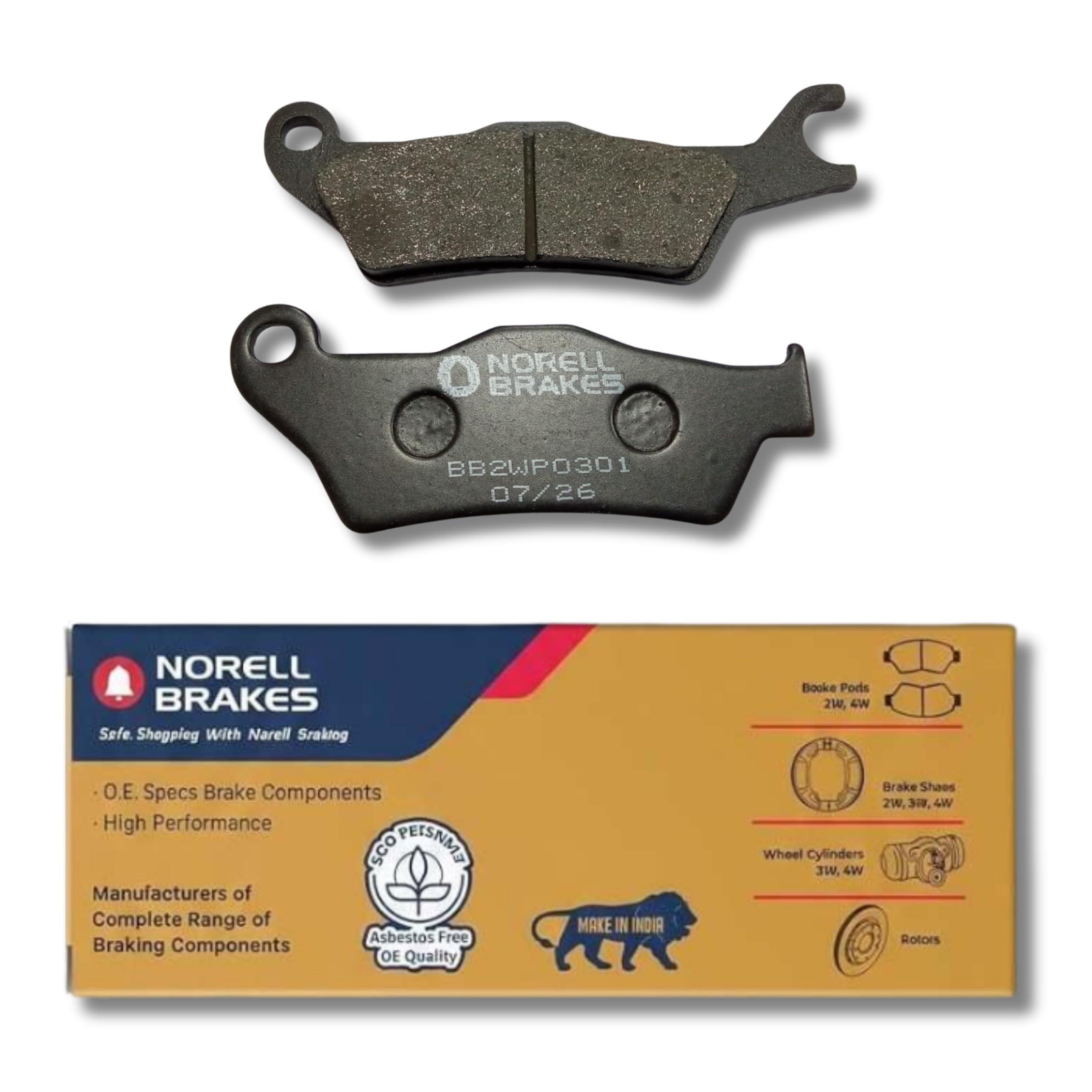 NORELL 8906219820830 Front Disc Brake Pad Set Compatible with Honda Twister & Hero Hunk | Front Brake Pads for Motorcycle | Set of 1-image-43